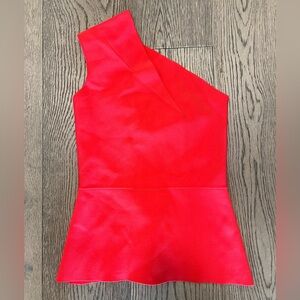 Roland Mouret Red One-Shoulder Top